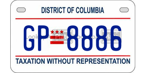 GP8886  license plate in DC