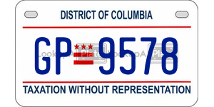 GP9578  license plate in DC