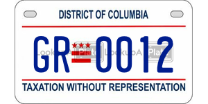GR0012  license plate in DC