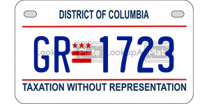GR1723 license plate in District of Columbia