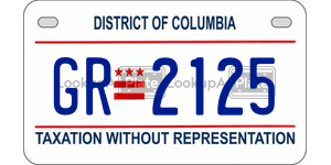 GR2125  license plate in DC