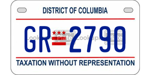 GR2790  license plate in DC
