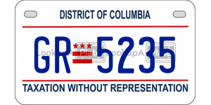 GR5235  license plate in DC