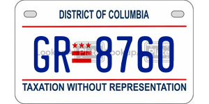 GR8760  license plate in DC