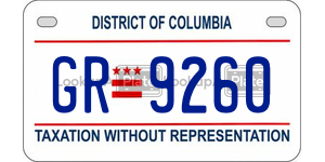 GR9260  license plate in DC