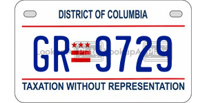 GR9729 license plate in District of Columbia