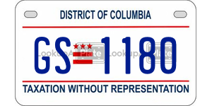 GS1180  license plate in DC