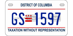 GS1597 license plate in District of Columbia