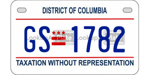 GS1782  license plate in DC