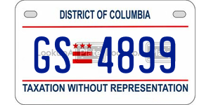 GS4899  license plate in DC