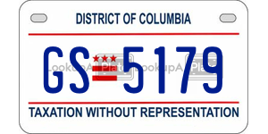 GS5179 license plate in District of Columbia