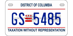 GS5485 license plate in District of Columbia