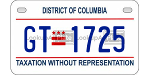 GT1725  license plate in DC