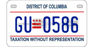 GU0586  license plate in DC