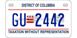 GU2442  license plate in DC
