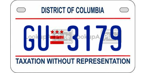 GU3179  license plate in DC