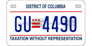 GU4490  license plate in DC