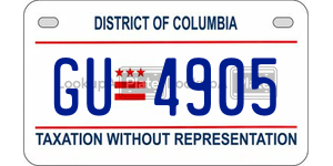 GU4905  license plate in DC