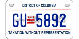 GU5892  license plate in DC