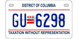 GU6298 license plate in District of Columbia