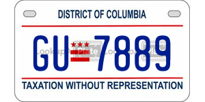GU7889  license plate in DC