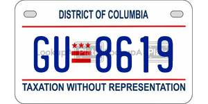 GU8619  license plate in DC