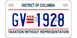 GV1928  license plate in DC