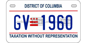 GV1960  license plate in DC