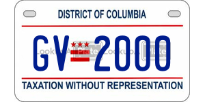GV2000 license plate in District of Columbia