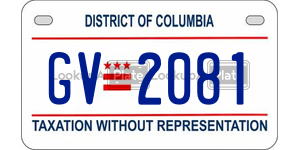 GV2081  license plate in DC