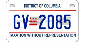GV2085  license plate in DC