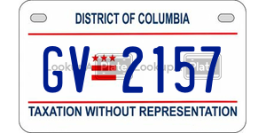 GV2157  license plate in DC