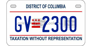 GV2300  license plate in DC