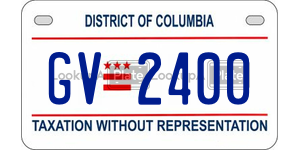 GV2400 license plate in District of Columbia