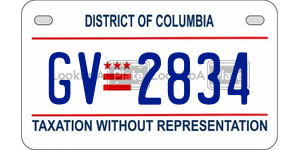 GV2834  license plate in DC