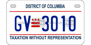 GV3010  license plate in DC
