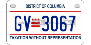 GV3067 license plate in District of Columbia