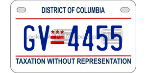 GV4455 license plate in District of Columbia