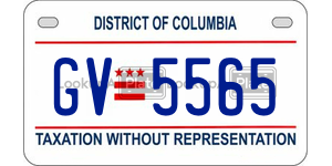 GV5565  license plate in DC