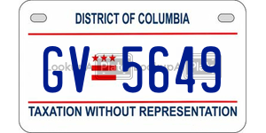 GV5649  license plate in DC