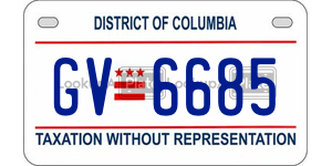 GV6685  license plate in DC