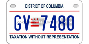 GV7480  license plate in DC