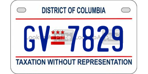 GV7829  license plate in DC
