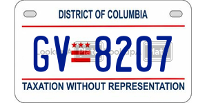 GV8207  license plate in DC