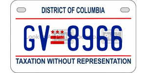 GV8966  license plate in DC