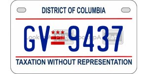 GV9437  license plate in DC