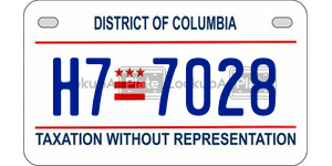 H77028  license plate in DC