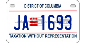 JA1693  license plate in DC
