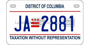 JA2881  license plate in DC