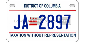JA2897  license plate in DC